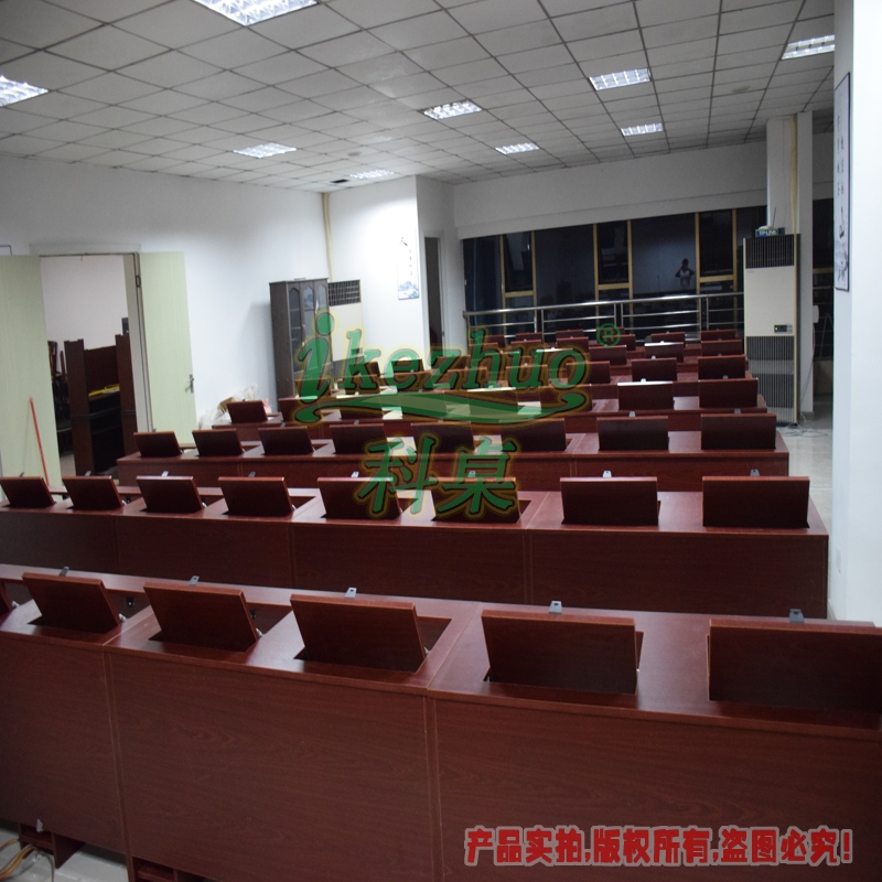 多媒体电脑桌 多功能翻转电脑桌 会议室智能办公桌示例图3