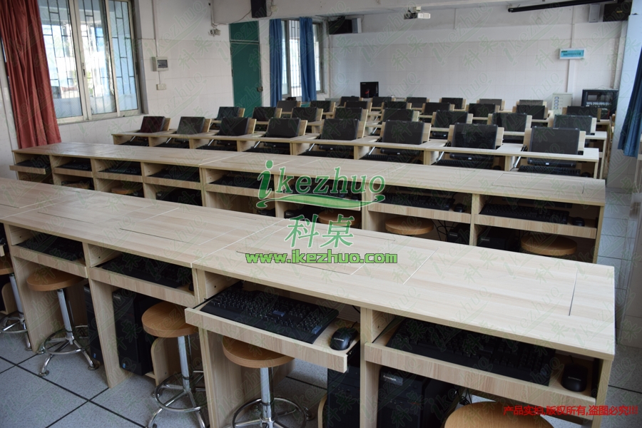 学生电脑桌 学校翻转电脑桌 机房专用办公桌示例图3