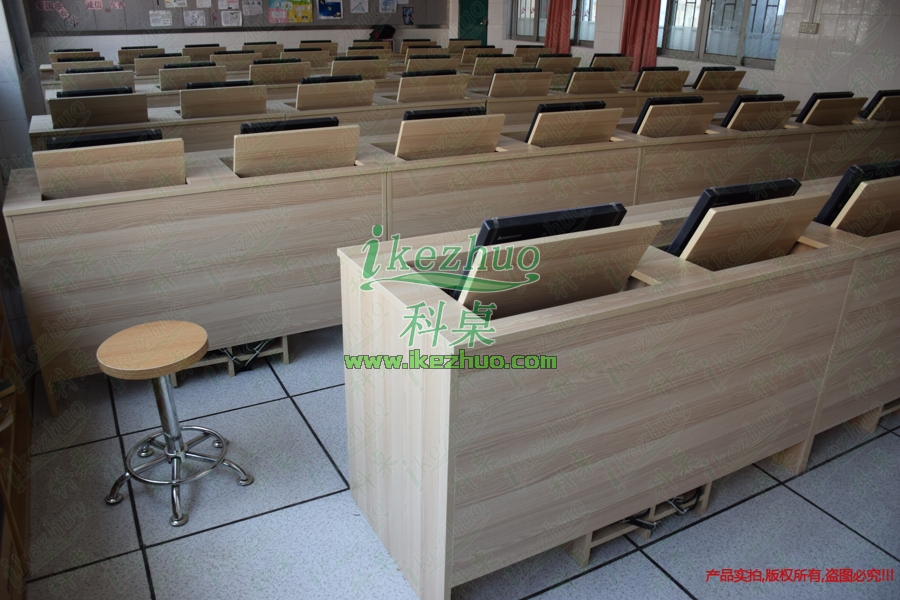 学生电脑桌 学校翻转电脑桌 机房专用办公桌示例图4