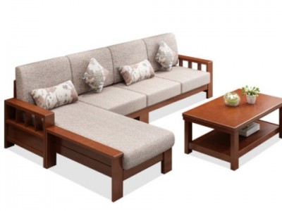 新中式全实木沙发组合现代简约贵妃橡木小户型客厅转角布艺沙发床