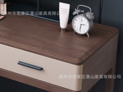 北欧胡桃木全实木梳妆台凳现代简约收纳柜主卧室网红ins风化妆桌图2
