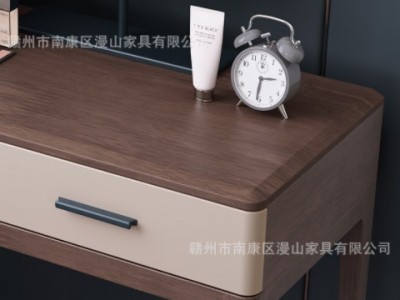 北欧胡桃木全实木梳妆台凳现代简约收纳柜主卧室网红ins风化妆桌图3