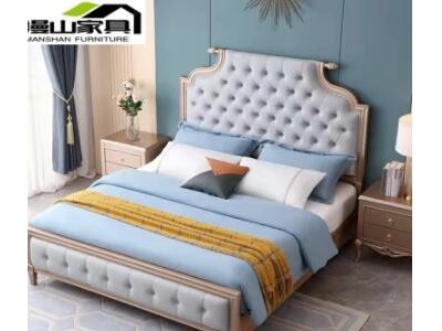 加工定制实木床现代简约1.8米家用主卧双人床1.5米美式轻奢软包床