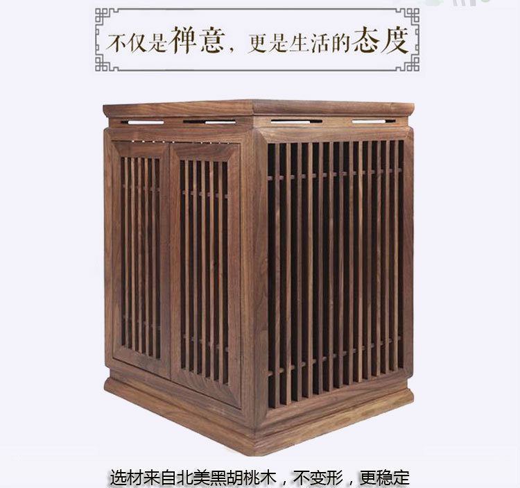 现代中式茶水柜客厅家具全实木餐边柜抽屉储物柜碗柜整装免漆示例图2