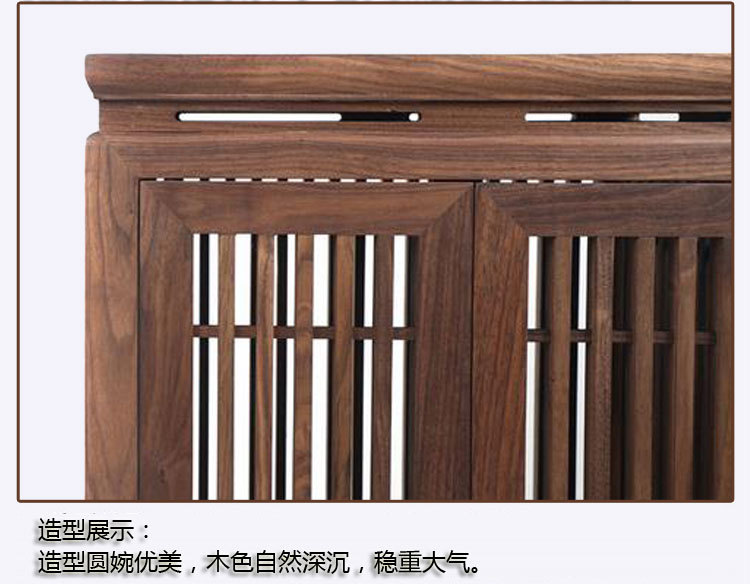 现代中式茶水柜客厅家具全实木餐边柜抽屉储物柜碗柜整装免漆示例图5