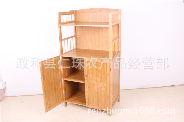 厂家批发 楠竹餐边柜 微波炉架碗柜 厨房收纳柜 现代橱柜厂家直销示例图17