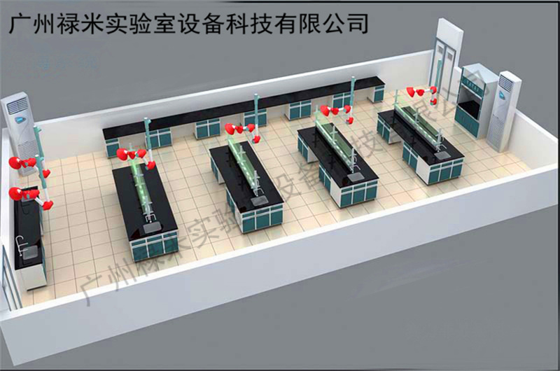 实验室家具批发 实验吊柜 实验室装修及整体设计规划 通排风系统设计示例图1