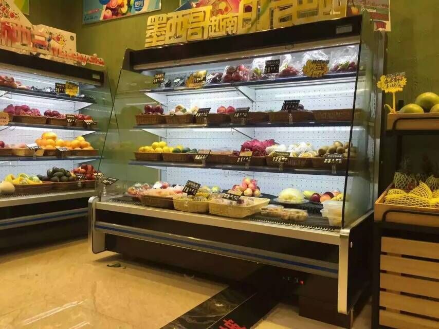 水果风幕柜， 鲜花保鲜柜， 牛奶冷藏柜，饮料冰柜，蔬菜保鲜柜示例图4