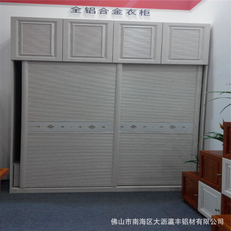 全铝合金整体衣柜铝材 全铝欧式衣柜铝型材 全铝家具 全铝吊柜示例图1