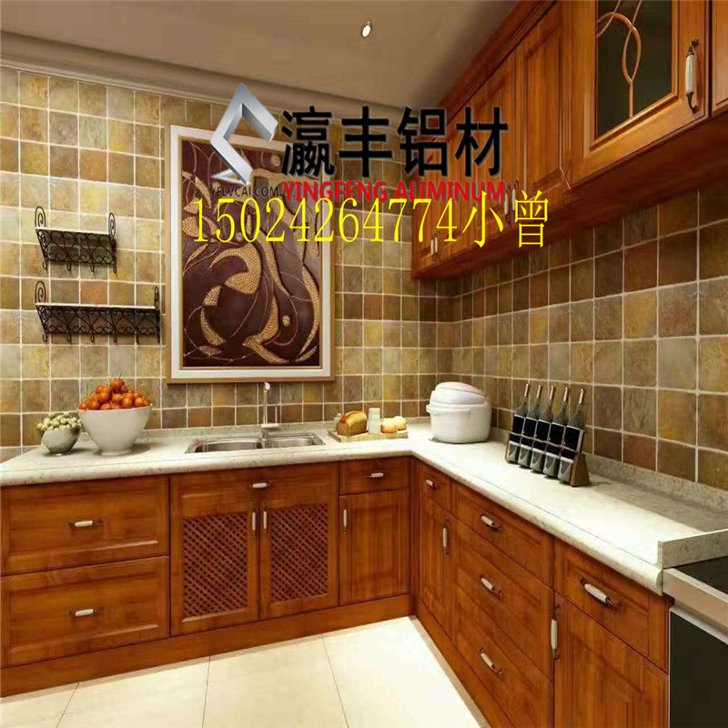 销售全铝橱柜门柜体 全铝合金整体壁橱门 仿实木全铝吊柜门板示例图5