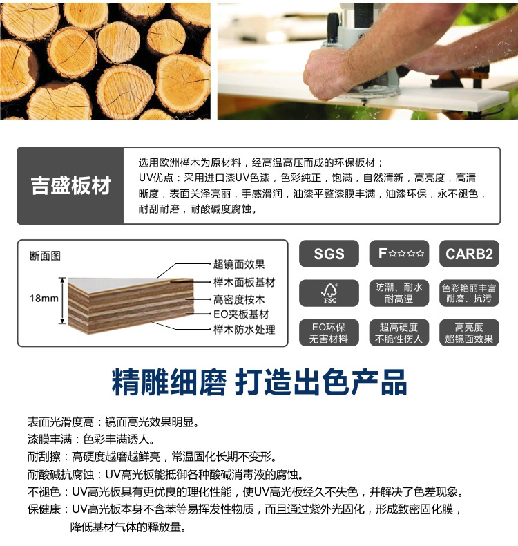 厨房地柜吊柜壁柜 烤漆整体橱柜 吉盛定制 整体厨房 专业设计批发示例图17