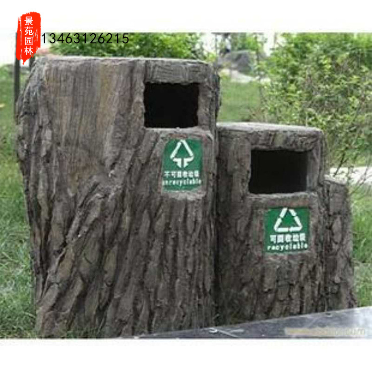 厂家直销定制水泥仿木垃圾桶垃圾箱果皮箱 水泥雕塑 景区雕塑用品示例图12