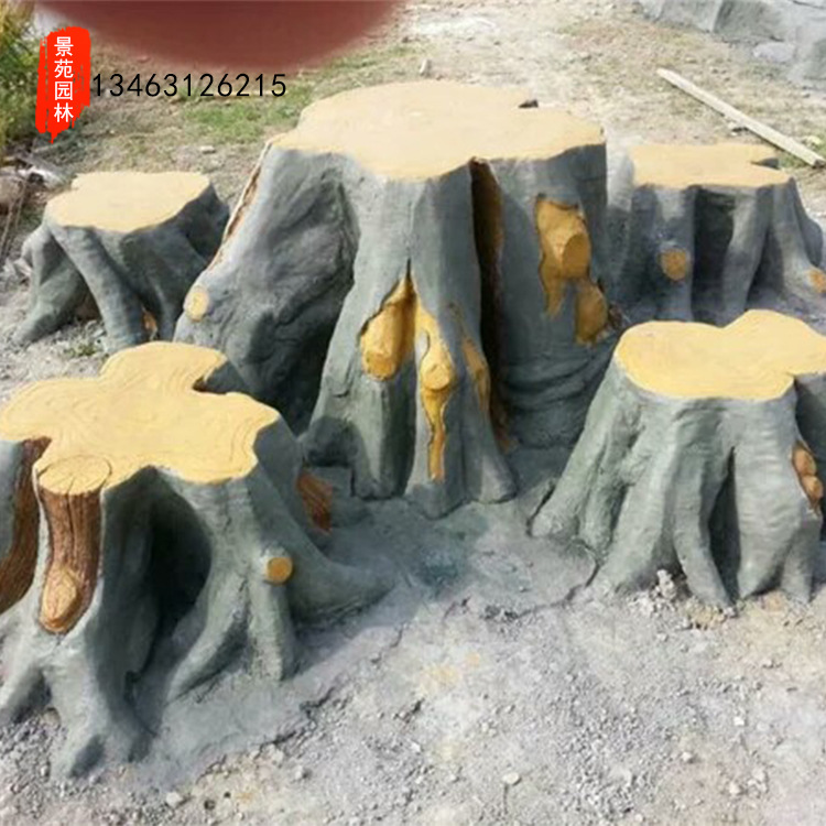 厂家直销定制水泥仿木垃圾桶垃圾箱果皮箱 水泥雕塑 景区雕塑用品示例图2