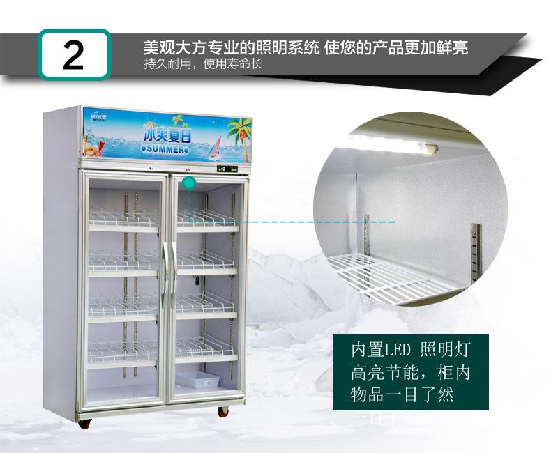 立式冰柜饮料保鲜冷藏柜 超市便利店餐厅展示柜双开门冰箱示例图5