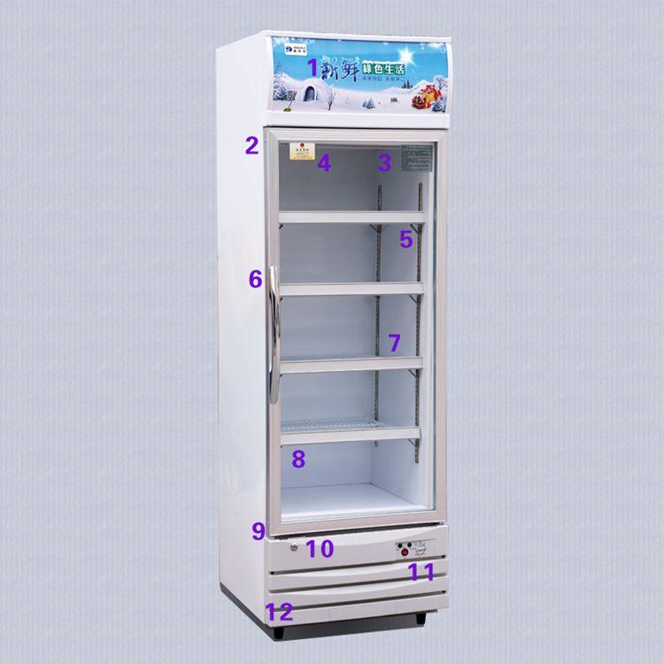 超市立式冰柜饮料保鲜冷藏柜 便利店冰柜餐厅展示柜双开门冰箱示例图7