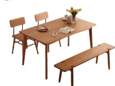 北欧全实木餐桌椅组合家用小户型饭桌子原木樱桃木西餐桌家 具简约
