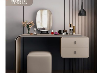 轻奢梳妆台小型卧室现代简约北欧化妆桌迷你小户型网红收纳柜一体图2