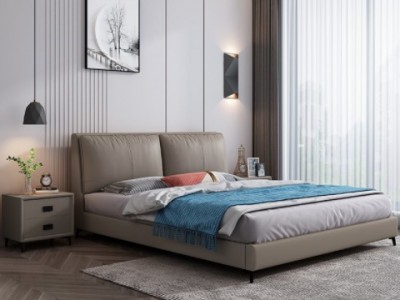 皮床小户型软包婚床现代简约网红双人床1.8米主卧家具轻奢大床