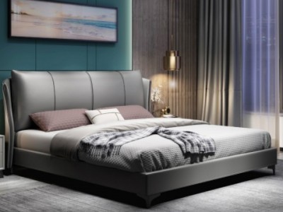 床现代简约科技布床双人主卧室1.8米大床意式轻奢软床北欧布艺床
