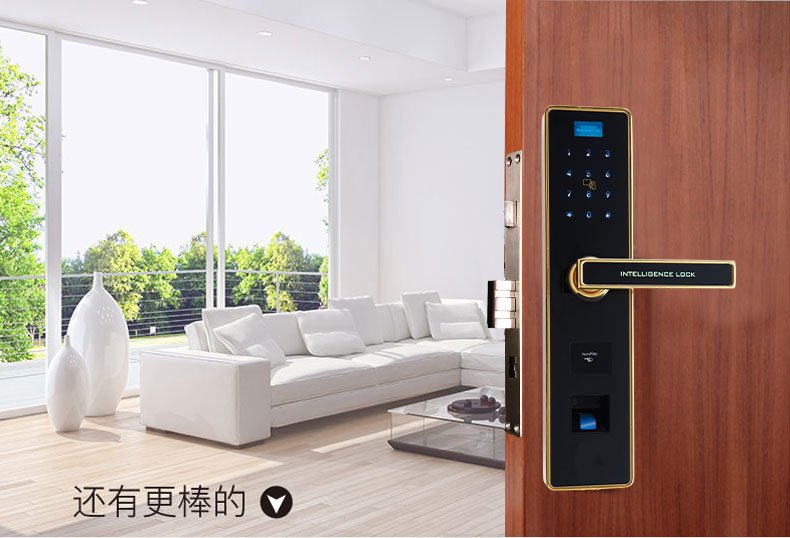 智能指纹密码刷卡锁家用防盗门锁大门密码锁自动上锁示例图11
