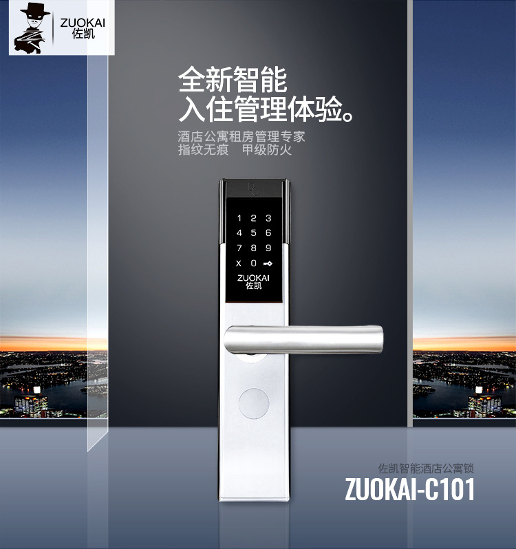 C101 酒店公寓密码锁 家用防盗门锁智能电子锁 手机开门示例图1