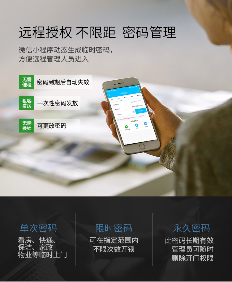 C101 酒店公寓密码锁 家用防盗门锁智能电子锁 手机开门示例图6