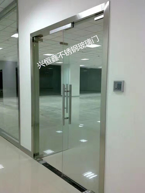 定做深圳黑钛金玻璃门考勤密码锁玻璃门维修办公室玻璃门酒店玻璃门示例图10