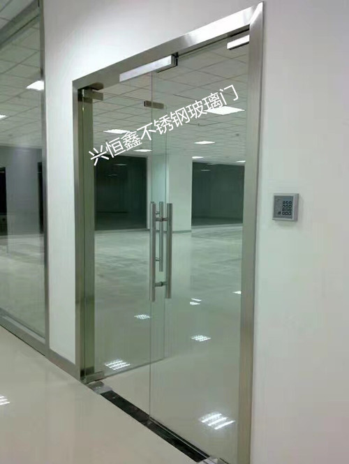 深圳密码锁玻璃门维修定做黑钛金玻璃门酒店店铺办公室玻璃门示例图8