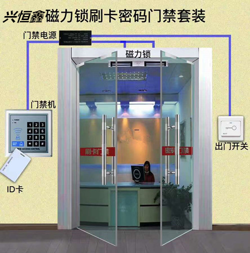 深圳密码锁玻璃门维修定做黑钛金玻璃门酒店店铺办公室玻璃门示例图2