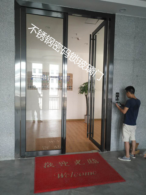 深圳玻璃门定做密码锁玻璃门维修黑钛金玻璃门商场玻璃门办公室玻璃门示例图9