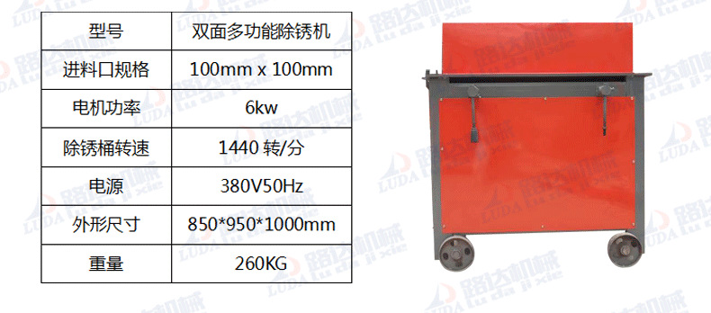 双面多功能除锈机型材钢筋角钢除锈机槽钢方管圆管表面除锈机示例图3