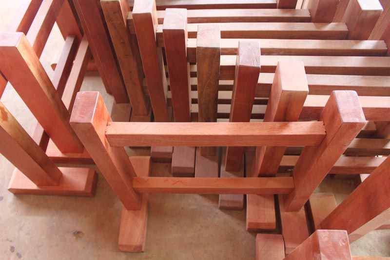 福建闽侯实木大板桌面支架支撑架原木墩子办公桌腿凳配套支架批发示例图9