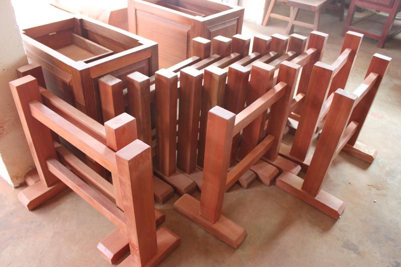 福建闽侯实木大板桌面支架支撑架原木墩子办公桌腿凳配套支架批发示例图10