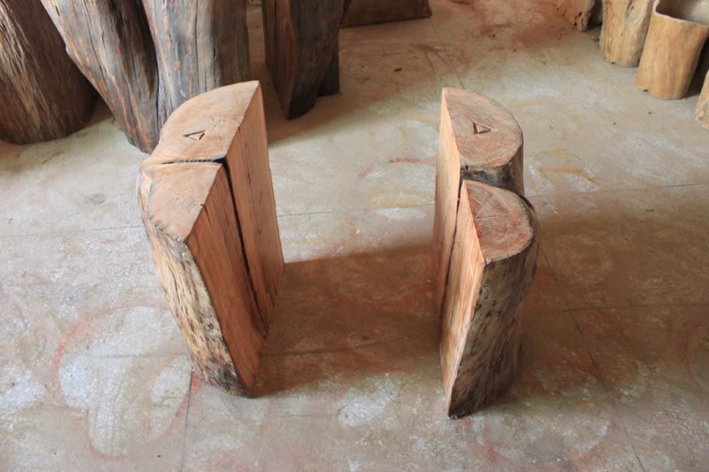 福建闽侯实木大板桌面支架支撑架原木墩子办公桌腿凳配套支架批发示例图17