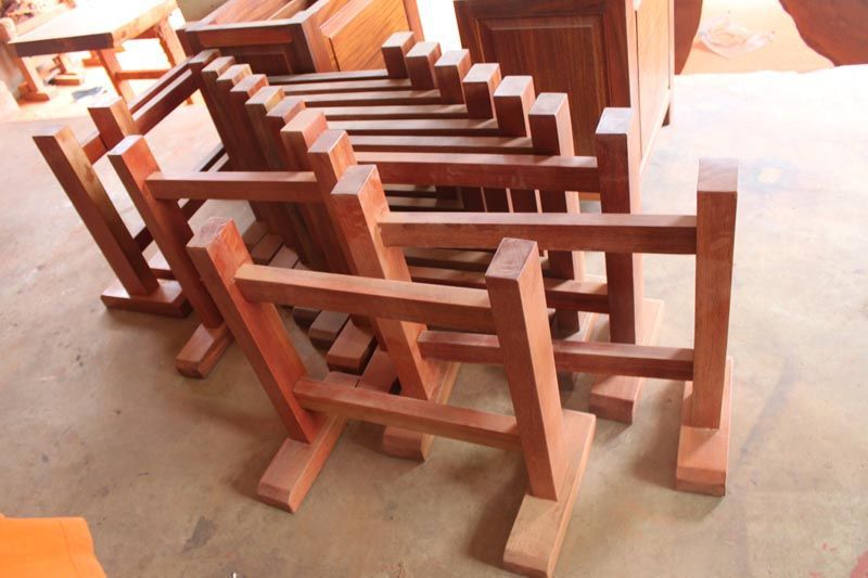 福建闽侯实木大板桌面支架支撑架原木墩子办公桌腿凳配套支架批发示例图11