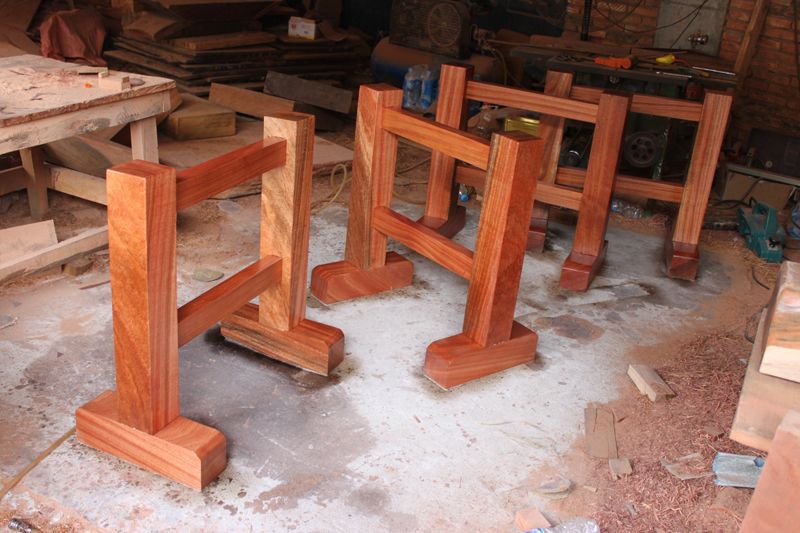 福建闽侯实木大板桌面支架支撑架原木墩子办公桌腿凳配套支架批发示例图13