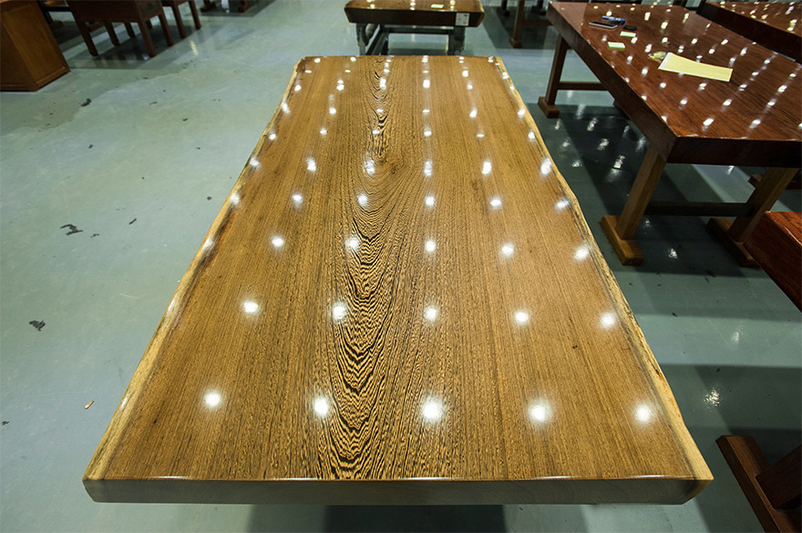 非洲鸡翅木大板桌 实木大班台 原木餐桌画案尺寸200-（98-92）-10示例图5