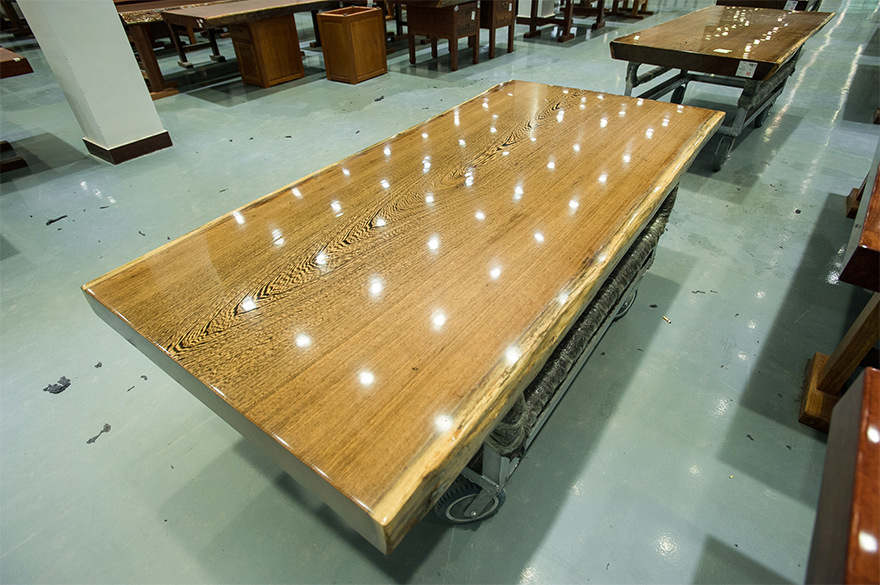 非洲鸡翅木大板桌 实木大班台 原木餐桌画案尺寸200-（98-92）-10示例图6