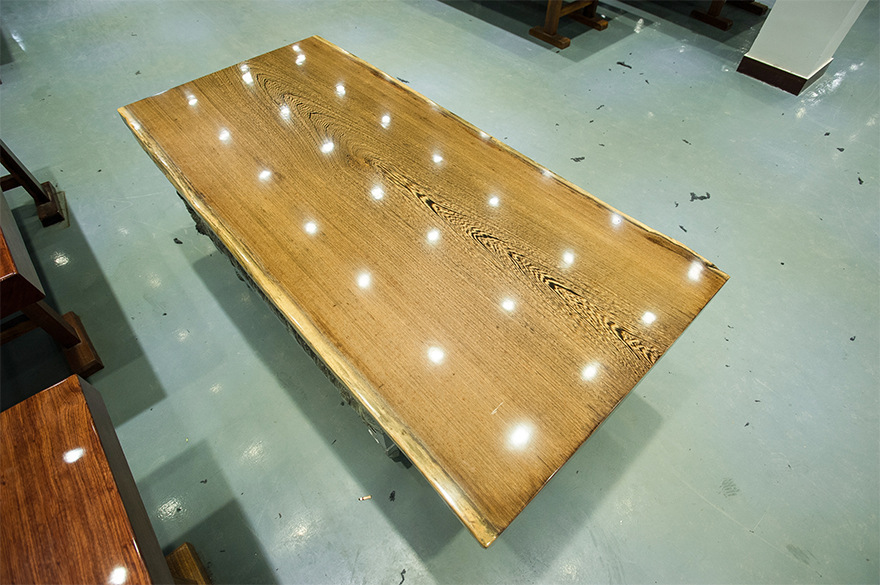 非洲鸡翅木大板桌 实木大班台 原木餐桌画案尺寸200-（98-92）-10示例图10