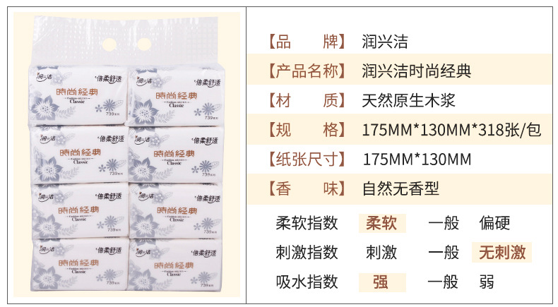 三层106抽家用面巾纸卫生纸原木抽纸巾 酒店餐饮软包抽纸大量批发示例图7