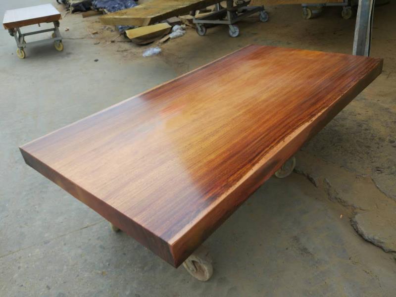 奥坎实木大板桌非洲绿心檀原木根雕大班台简约画案餐桌送工字架示例图6