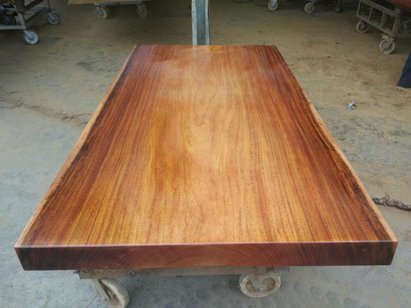 奥坎实木大板桌非洲绿心檀原木根雕大班台简约画案餐桌送工字架示例图11