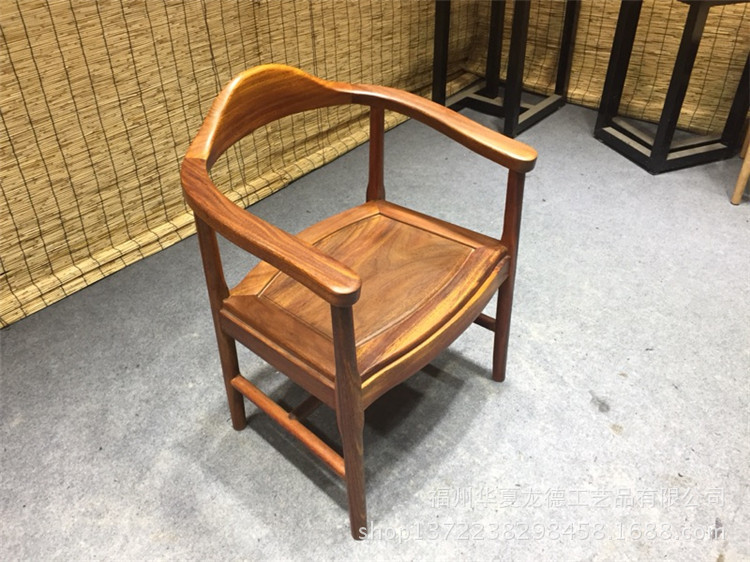实木大板配套奥坎椅子新式红木家具榫卯结构原木休闲椅凳批发示例图7