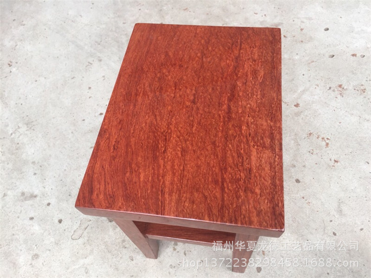 华夏龙德轩巴花方凳子简约原木巴西花梨木实木大板桌子配套小板凳示例图11