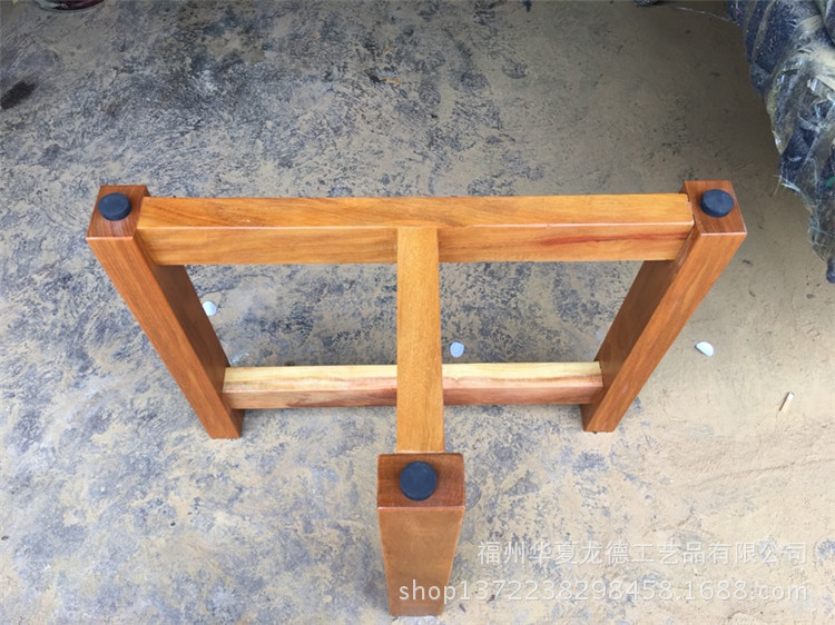 华夏龙德轩非洲黄花梨实木大板桌腿原木大班桌T字型大班台三脚架示例图1