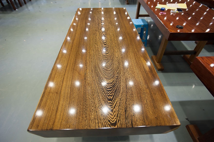 根雕鸡翅木大板桌实木大班台原木老板桌餐桌186-76-10cm半方边示例图8