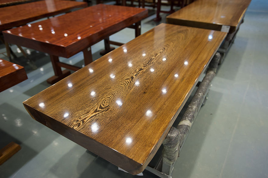 根雕鸡翅木大板桌实木大班台原木老板桌餐桌186-76-10cm半方边示例图6