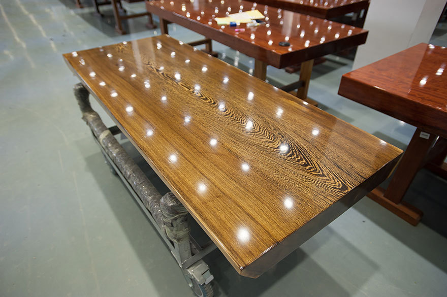 根雕鸡翅木大板桌实木大班台原木老板桌餐桌186-76-10cm半方边示例图10