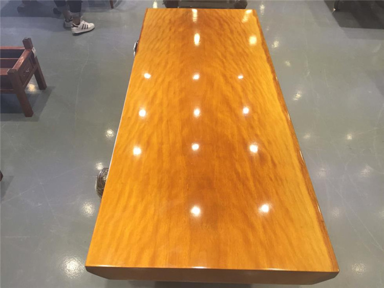 非洲黄花梨大板 实木整体树桩大班台办公桌 原木根雕画案餐桌茶桌示例图6