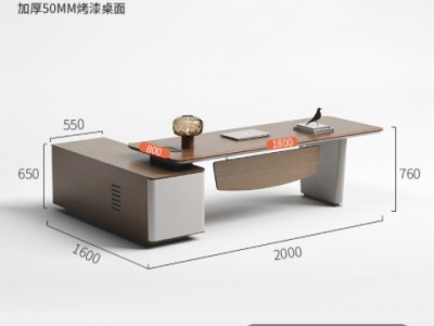 老板桌大班台现代简约办公家具板式总裁大班桌椅意式办公桌批发图2